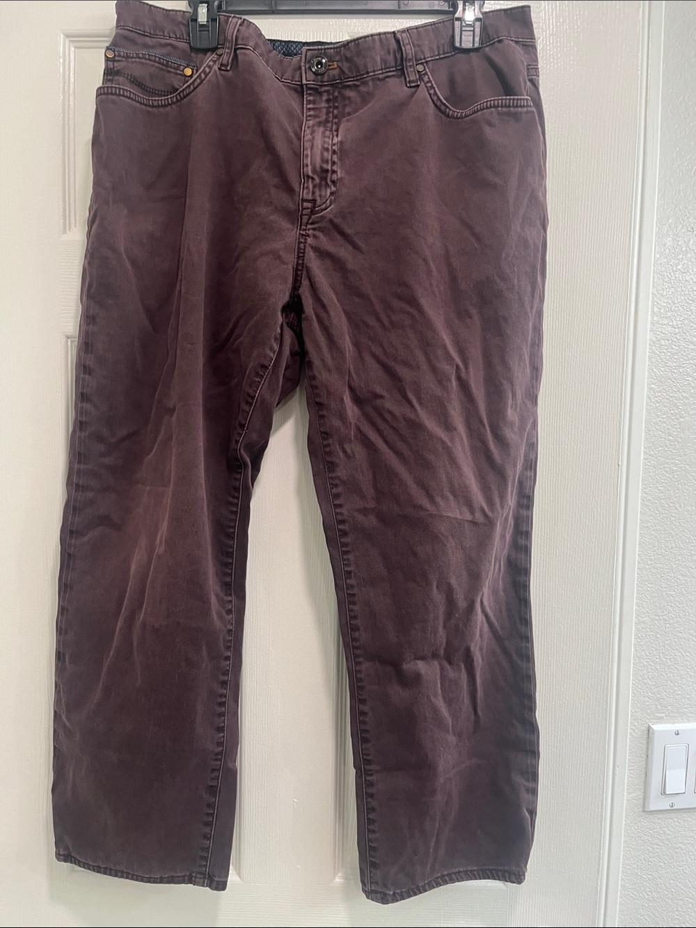 Ted Baker Men's Maroon Straight Trousers